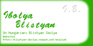 ibolya blistyan business card